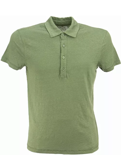 Majestic Filatures Linen Polo Shirt With Short Sleeve