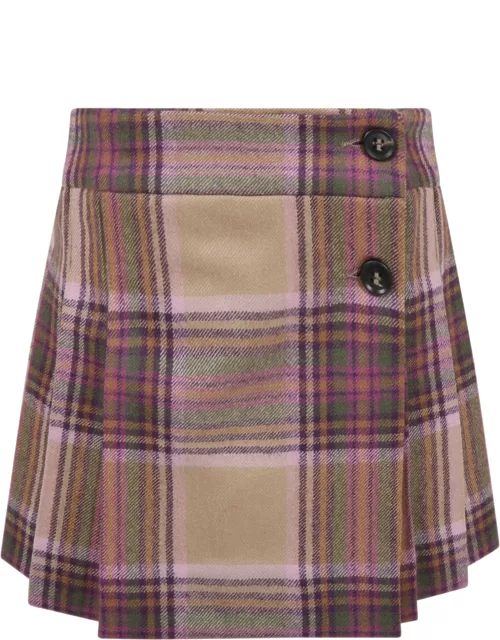 Bonpoint Multicolor Skirt Talissa For Girlwith Checkered Pattern