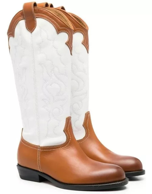Gallucci Panelled Leather Cowboy Boot