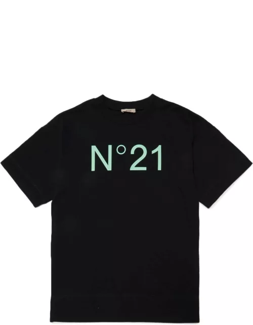 N.21 N21mcu2f Sw Cover-ups N°21 Black Jersey Maxi T-shirt Cover-up With Logo
