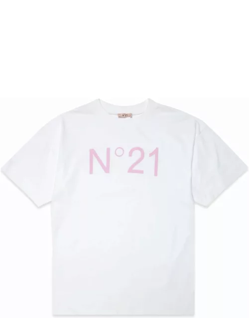 N.21 N21mcu2f Sw Cover-ups N°21 White Jersey Maxi T-shirt Cover-up With Logo