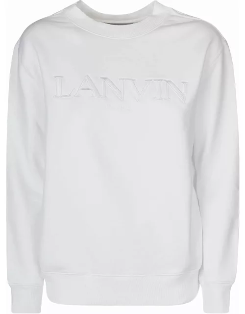 Lanvin Logo Embroidered Rib Sweatshirt