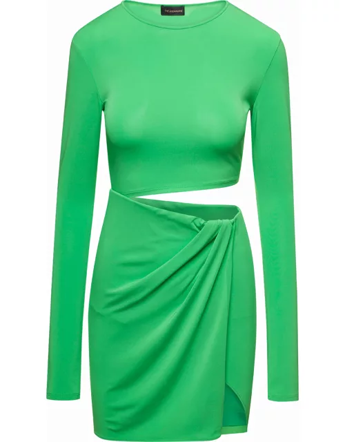 The Andamane Green Cut-out Mini Dress In Viscose Woman