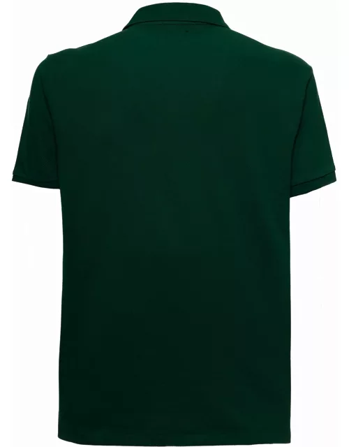 Ralph Lauren Green Cotton Piquet Polo Shirt With Logo