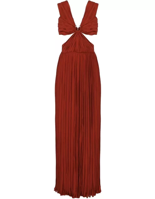Chloé Long Cut-out Dress In Silk