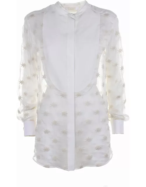 Chloé Shirt Crafted In Ivory Silk Mousseline