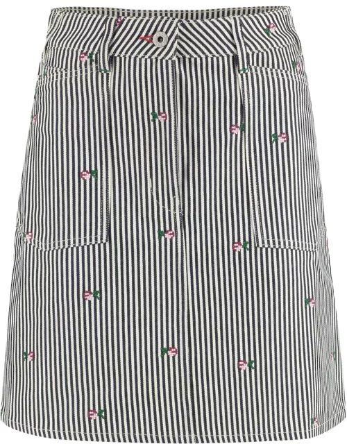 Kenzo Striped Denim Mini Skirt