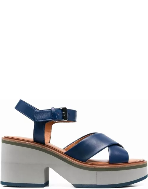 Clergerie Charline9 Criss Cross Sandal With Closure At The Ankle