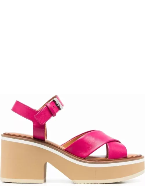 Clergerie Charline9 Criss Cross Sandal With Closure At The Ankle