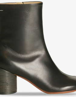 MM6 Maison Margiela Stivaletto Black leather heeled ankle boot