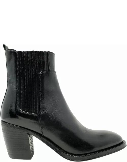 Alberto Fasciani Black Leather Ankle Boot