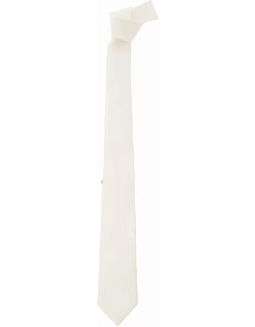 Tagliatore Ivory White Classic-style Tie In Polyester Man