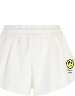 Barrow White Sports Shorts With Logo