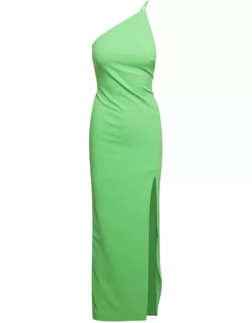 Green Asymmetric One-shoulder Maxi Dress Woman Solace London