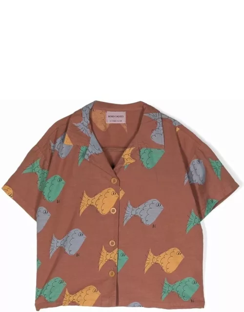 Bobo Choses Multicolor Fish All Over Woven Shirt