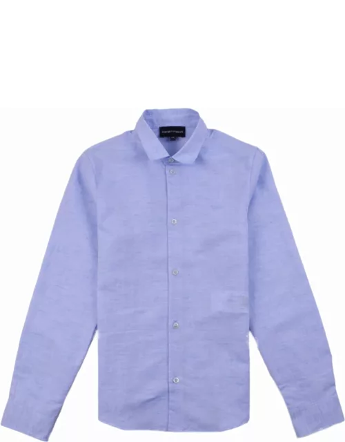 Emporio Armani Shirt In Cotton And Linen Blend