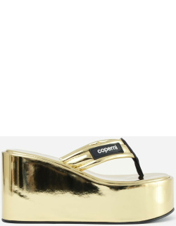 Coperni Metallic Branded Wedge Sandal