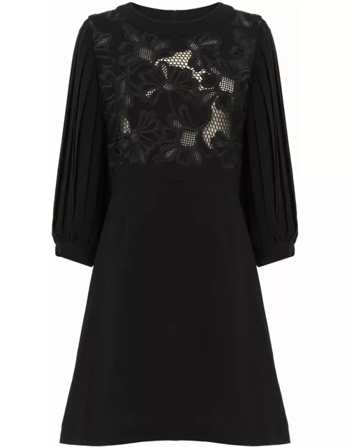 See by Chloé Embroidered Long Sleeve Dres