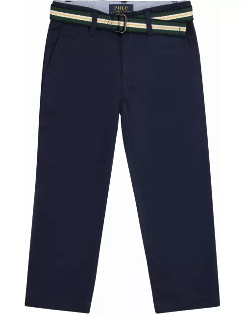 Polo Ralph Lauren Cotton Twill Trousers With Belt
