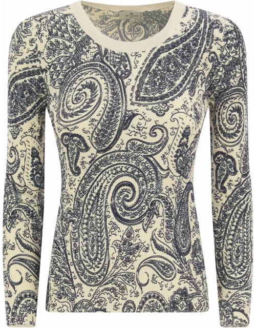 Etro Crew-neck Sweater With Paisley Pattern