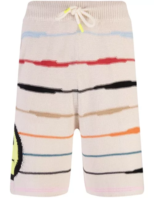 Barrow Butter Bermuda Shorts With Logo And Multicolour Stripe
