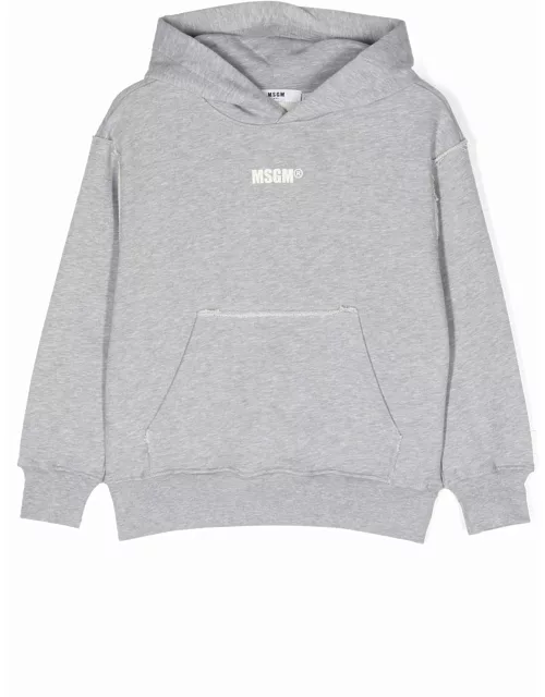 MSGM Grey Cotton Sweatshirt