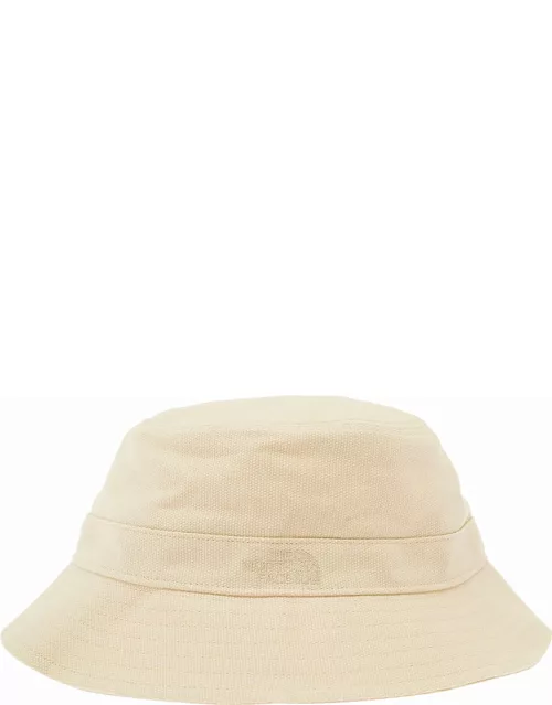 The North Face Beige Bucket Hat With Tonal Logo Embroidery In Cotton Man