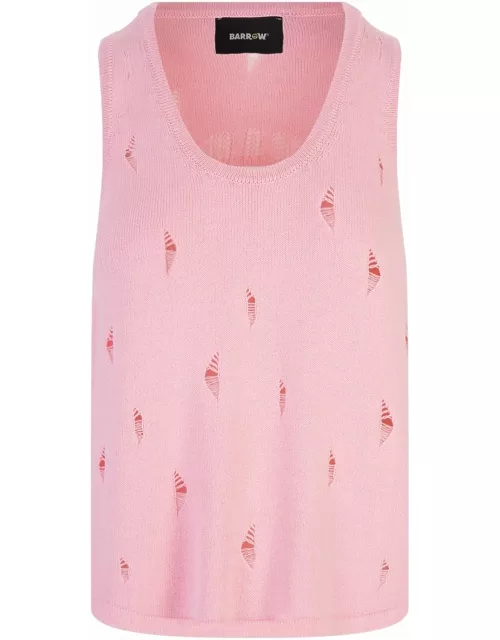 Barrow Pink Tank Top With All-over Break