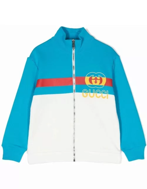 Gucci Blue And White Cotton Track Jacket