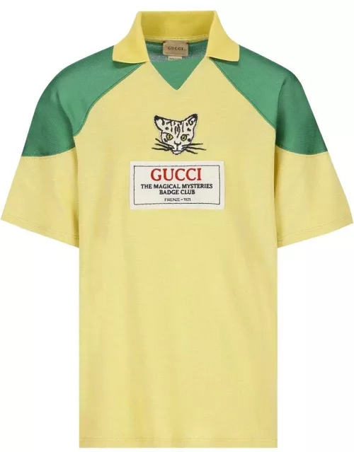 Gucci Logo Patch Short-sleeved Polo Shirt