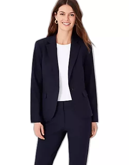 Ann Taylor The Notched One Button Blazer in Seasonless Stretch