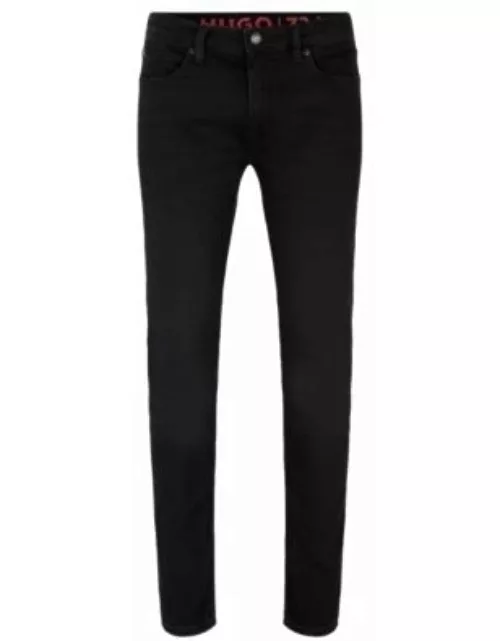 Extra-slim-fit jeans in black comfort-stretch denim- Black Men's Jean