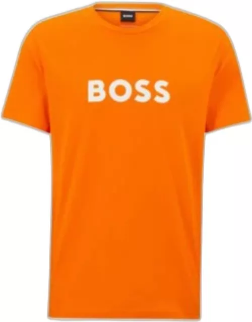 Cotton-jersey regular-fit T-shirt with SPF 50+ UV protection- Orange Men's Beach Top