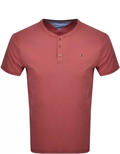 Tommy Hilfiger Lounge Henley T Shirt Red