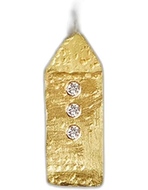 Paloma Maison Small Tag Necklace in 18K Solid Yellow Gold with Top Wesselton VVS Diamond