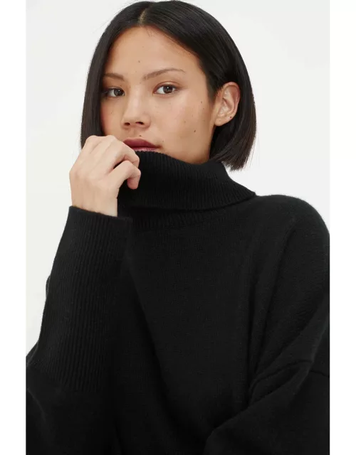 Black Cashmere Rollneck Sweater