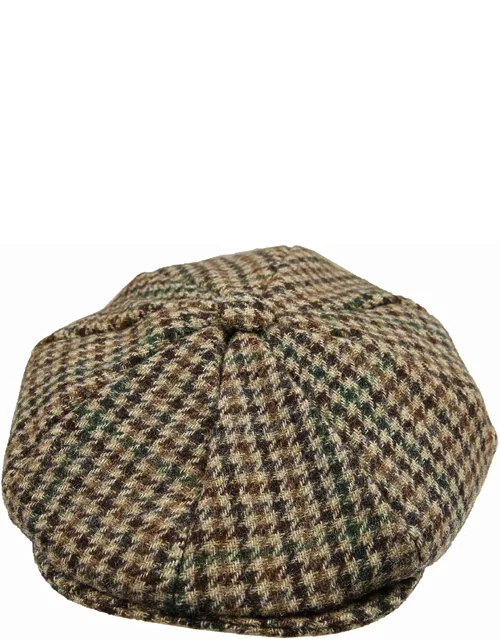 Dents Men's Abraham Moon Yorkshire Dogtooth Check Newsboy Cap In Brown