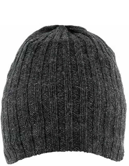 Dents Men's Lambswool Blend Knitted Beanie Hat In Charcoa