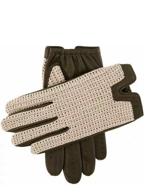 Dents Men's Crochet Back Driving Gloves In Hunter
