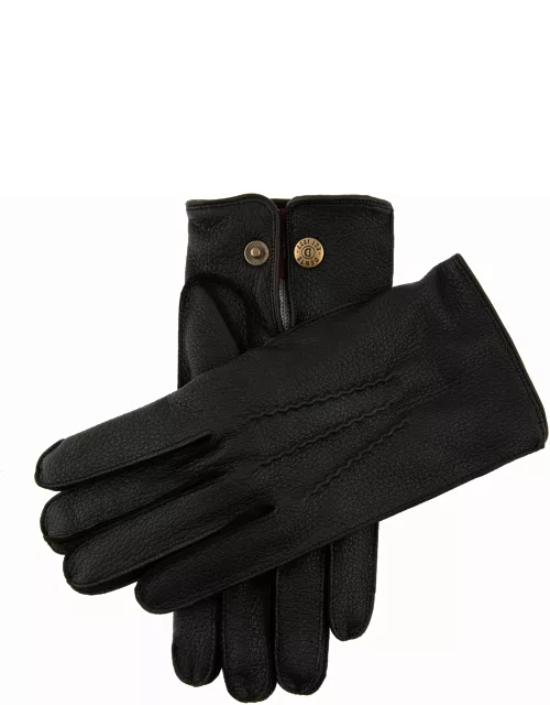 Dents Men's Cashmere Lined Deerskin Leather Gloves In Black (Pewter)
