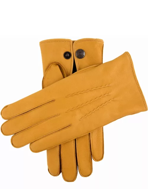 Dents Men's Cashmere Lined Deerskin Leather Gloves In Cork (Black)