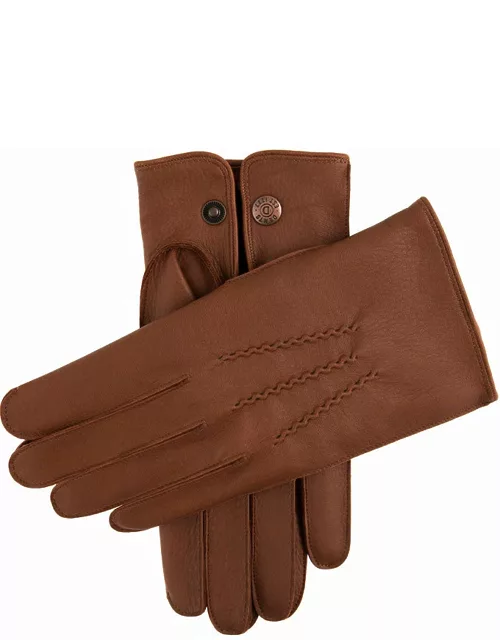 Dents Men's Cashmere Lined Deerskin Leather Gloves In Havana (Pine)