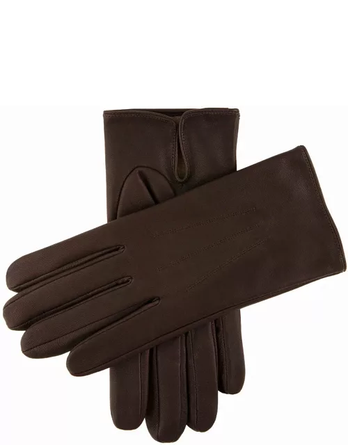 Dents Men's Silk Lined Leather Gloves In Brown (Beige)