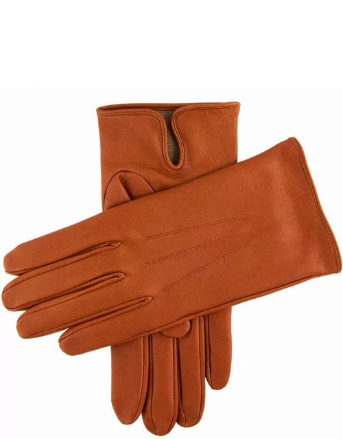 Dents Men's Silk Lined Leather Gloves In Highway Tan