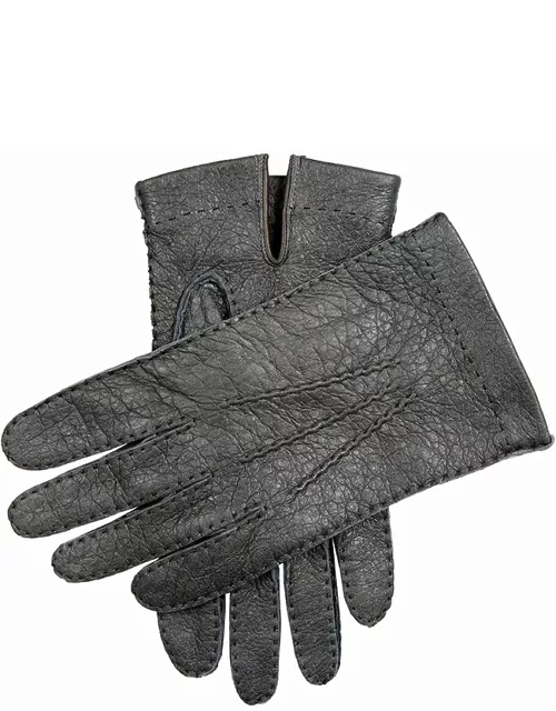 Dents Men's Handsewn Unlined Peccary Leather Gloves In Grey