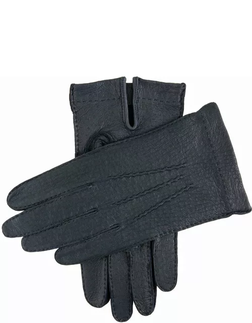 Dents Men's Handsewn Unlined Peccary Leather Gloves In Navy
