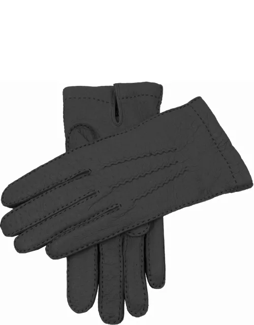 Dents Men's Handsewn Cashmere Lined Peccary Leather Gloves In Grey