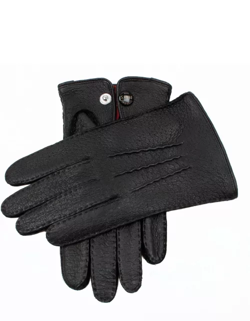 Dents Men's Handsewn Unlined Peccary Leather Gloves In Black