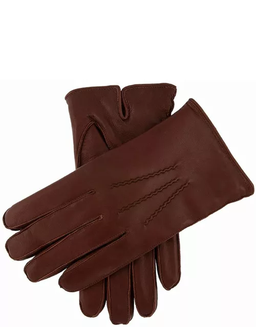 Dents Men'S Heritage Curly Lambskin Wool-Lined Leather Gloves In English Tan