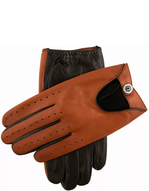 Dents Men's Two Colour Leather Driving Gloves In Black/high Tan